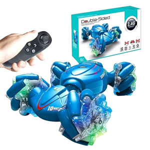  ماشین کنترلی شارژی دو حالته آبی RC Car Remote Control Double-Sided 2.4G -اسباب بازی